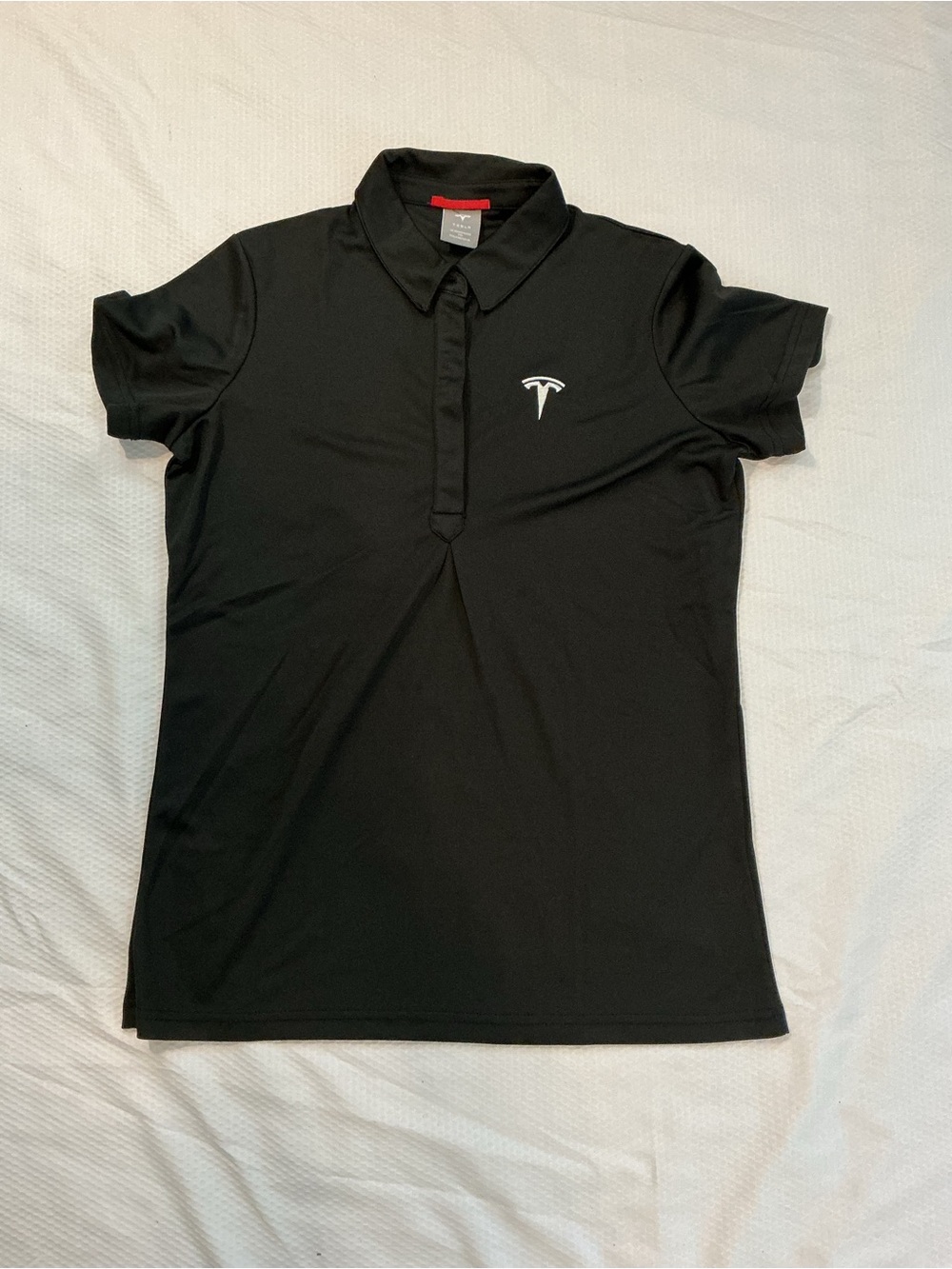Tesla Black Polo with Red Accent